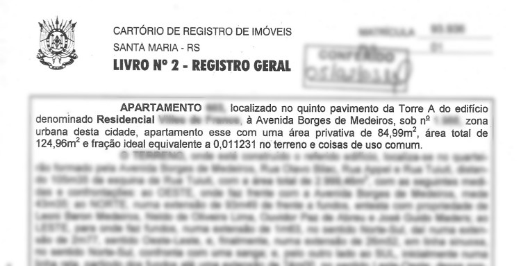 Resumo Registro apartamento